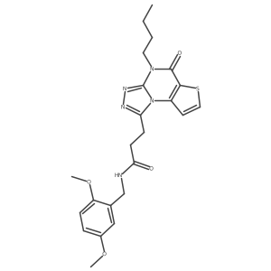 3-(4-butyl-5-oxo-4,5-dihydrothieno[2,3-e][1,2,4]triazolo[4,3-a]pyrimidin-1-yl)-N-(2,5-dimethoxybenzyl)propanamide结构式