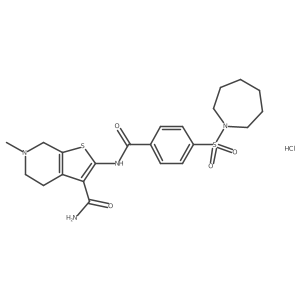 2-(4-(Azepan-1-ylsulfonyl)benzamido)-6-methyl-4,5,6,7-tetrahydrothieno[2,3-c]pyridine-3-carboxamide hydrochloride结构式