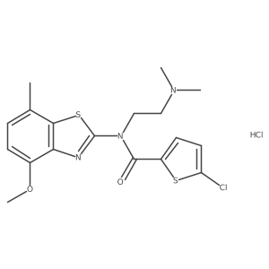 5-chloro-N-(2-(dimethylamino)ethyl)-N-(4-methoxy-7-methylbenzo[d]thiazol-2-yl)thiophene-2-carboxamide hydrochloride结构式