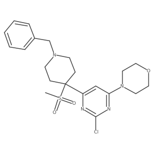 4-(6-(1-Benzyl-4-(methylsulfonyl)piperidin-4-yl)-2-chloropyrimidin-4-yl)morpholine结构式