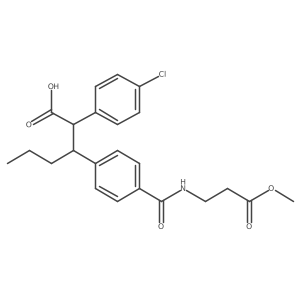 Alpha-(4-chlorophenyl)-4-[[(3-methoxy-3-oxopropyl)amino]carbonyl]-beta-propylbenzenepropanoic acid结构式