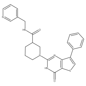 1-(4-oxo-7-phenyl-3,4-dihydrothieno[3,2-d]pyrimidin-2-yl)-N-(pyridin-3-ylmethyl)piperidine-3-carboxamide结构式