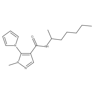 N-(heptan-2-yl)-1-methyl-5-(1H-pyrrol-1-yl)-1H-pyrazole-4-carboxamide结构式