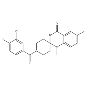 1-(3-chloro-4-fluorobenzoyl)-1',6'-dimethyl-3',4'-dihydro-1'H-spiro[piperidine-4,2'-quinazoline]-4'-one结构式