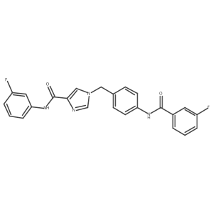 1-(4-(3-fluorobenzamido)benzyl)-N-(3-fluorophenyl)-1H-imidazole-4-carboxamide结构式