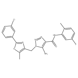 5-amino-1-{[2-(3-chlorophenyl)-5-methyl-1,3-oxazol-4-yl]methyl}-N-(5-fluoro-2-methylphenyl)-1H-1,2,3-triazole-4-carboxamide结构式