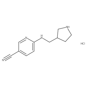 6-[(Pyrrolidin-3-ylmethyl)amino]pyridine-3-carbonitrile hydrochloride结构式
