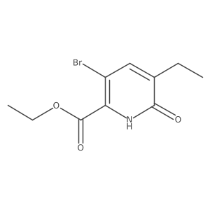 Ethyl 3-bromo-5-ethyl-1,6-dihydro-6-oxo-2-pyridinecarboxylate结构式