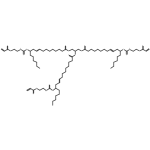 2,3-Bis[12-(2-prop-2-enoyloxyethylcarbamoyloxy)octadec-9-enoyloxy]propyl 12-(2-prop-2-enoyloxyethylcarbamoyloxy)octadec-9-enoate Structure