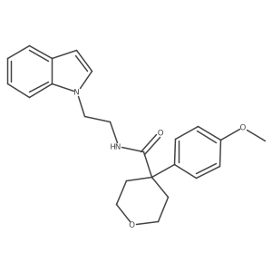 N-[2-(1H-indol-1-yl)ethyl]-4-(4-methoxyphenyl)tetrahydro-2H-pyran-4-carboxamide结构式
