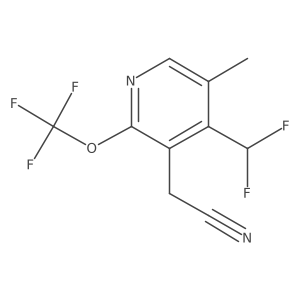 2-(4-(Difluoromethyl)-5-methyl-2-(trifluoromethoxy)pyridin-3-yl)acetonitrile结构式