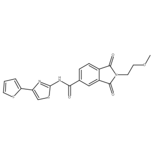 2-(2-methoxyethyl)-1,3-dioxo-N-[(2Z)-4-(thiophen-2-yl)-1,3-thiazol-2(3H)-ylidene]-2,3-dihydro-1H-isoindole-5-carboxamide结构式