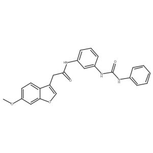 3-Benzofuranacetamide, 6-methoxy-N-[3-[[(phenylamino)carbonyl]amino]phenyl]- Structure