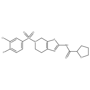 N-(5-((3-chloro-4-fluorophenyl)sulfonyl)-4,5,6,7-tetrahydrothiazolo[5,4-c]pyridin-2-yl)tetrahydrofuran-2-carboxamide Structure