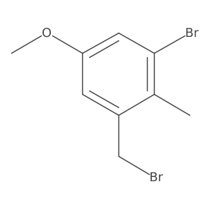 1-Bromo-3-(bromomethyl)-5-methoxy-2-methylbenzene结构式