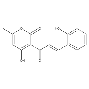 (E)-4-hydroxy-3-(3-(2-hydroxyphenyl)acryloyl)-6-methyl-2H-pyran-2-one结构式