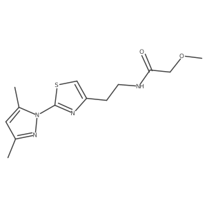 N-(2-(2-(3,5-dimethyl-1H-pyrazol-1-yl)thiazol-4-yl)ethyl)-2-methoxyacetamide Structure