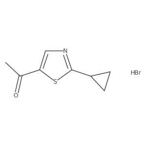 1-(2-Cyclopropyl-1,3-thiazol-5-yl)ethan-1-one hydrobromide结构式