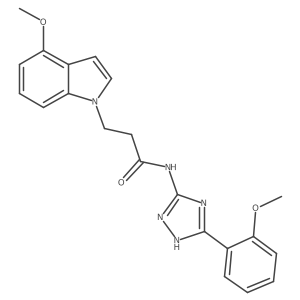 3-(4-methoxy-1H-indol-1-yl)-N-[3-(2-methoxyphenyl)-1H-1,2,4-triazol-5-yl]propanamide Structure
