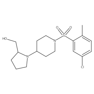 (1-(1-((5-Chloro-2-methylphenyl)sulfonyl)piperidin-4-yl)pyrrolidin-2-yl)methanol结构式