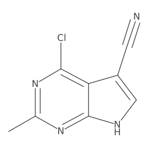 4-Chloro-2-methyl-7H-pyrrolo[2,3-d]pyrimidine-5-carbonitrile结构式
