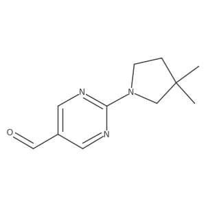 2-(3,3-Dimethylpyrrolidin-1-YL)pyrimidine-5-carbaldehyde Structure