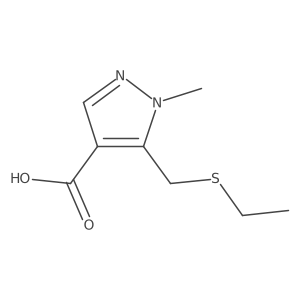 5-[(ethylsulfanyl)methyl]-1-methyl-1H-pyrazole-4-carboxylic acid结构式