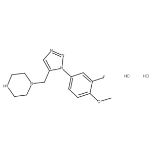 1-{[1-(3-fluoro-4-methoxyphenyl)-1H-1,2,3-triazol-5-yl]methyl}piperazine dihydrochloride Structure