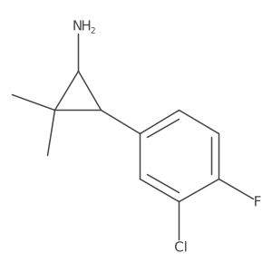 3-(3-Chloro-4-fluorophenyl)-2,2-dimethylcyclopropan-1-amine Structure