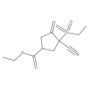 Ethyl 3-cyano-3-(ethylsulfonyl)-4-methylenecyclopentanecarboxylate Structure