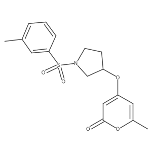 6-methyl-4-((1-(m-tolylsulfonyl)pyrrolidin-3-yl)oxy)-2H-pyran-2-one结构式