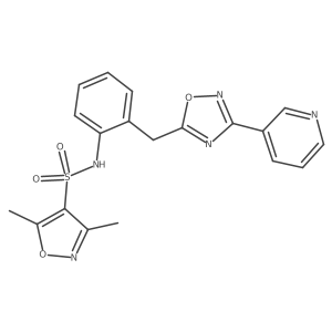 3,5-dimethyl-N-(2-((3-(pyridin-3-yl)-1,2,4-oxadiazol-5-yl)methyl)phenyl)isoxazole-4-sulfonamide结构式