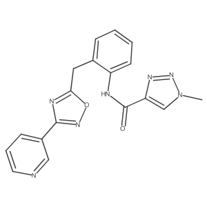 1-methyl-N-(2-((3-(pyridin-3-yl)-1,2,4-oxadiazol-5-yl)methyl)phenyl)-1H-1,2,3-triazole-4-carboxamide Structure