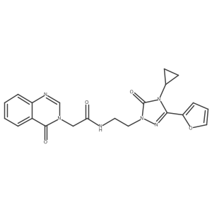 N-(2-(4-cyclopropyl-3-(furan-2-yl)-5-oxo-4,5-dihydro-1H-1,2,4-triazol-1-yl)ethyl)-2-(4-oxoquinazolin-3(4H)-yl)acetamide结构式