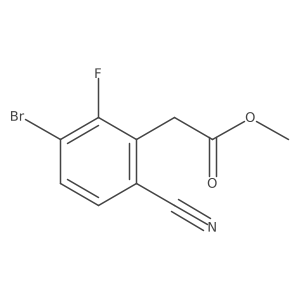 Methyl 3-bromo-6-cyano-2-fluorophenylacetate结构式