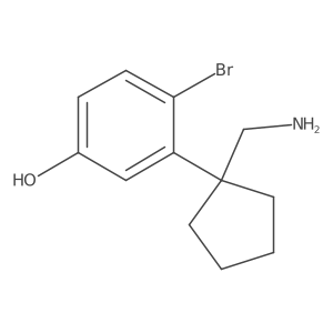 3-[1-(Aminomethyl)cyclopentyl]-4-bromophenol Structure