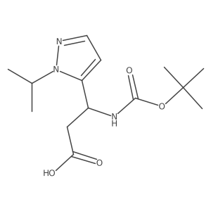 (3R)-3-{[(tert-butoxy)carbonyl]amino}-3-[1-(propan-2-yl)-1H-pyrazol-5-yl]propanoic acid Structure