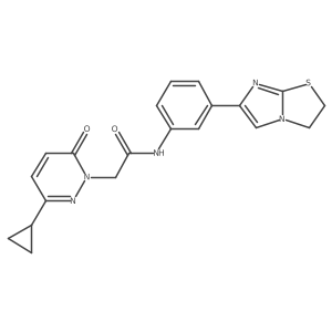 2-(3-cyclopropyl-6-oxopyridazin-1(6H)-yl)-N-(3-(2,3-dihydroimidazo[2,1-b]thiazol-6-yl)phenyl)acetamide结构式