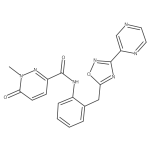 1-methyl-6-oxo-N-(2-{[3-(pyrazin-2-yl)-1,2,4-oxadiazol-5-yl]methyl}phenyl)-1,6-dihydropyridazine-3-carboxamide Structure