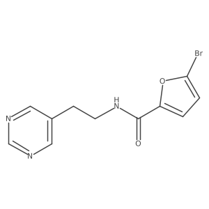 5-bromo-N-(2-(pyrimidin-5-yl)ethyl)furan-2-carboxamide结构式