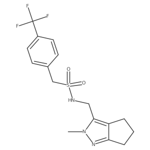 N-((2-methyl-2,4,5,6-tetrahydrocyclopenta[c]pyrazol-3-yl)methyl)-1-(4-(trifluoromethyl)phenyl)methanesulfonamide结构式