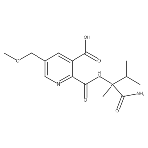 2-[(1-Carbamoyl-1,2-dimethylpropyl)carbamoyl]-5-(methoxymethyl)pyridine-3-carboxylic acid结构式
