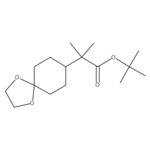Tert-butyl 2-methyl-2-(1,4-dioxaspiro[4.5]decan-8-YL)propanoate结构式