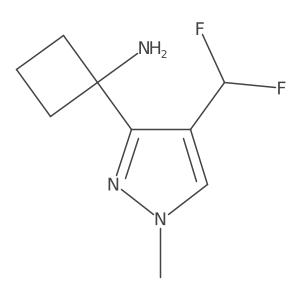 1-[4-(difluoromethyl)-1-methyl-1H-pyrazol-3-yl]cyclobutan-1-amine结构式