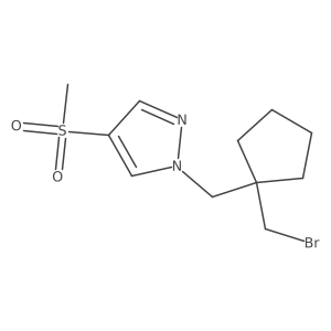 1-{[1-(bromomethyl)cyclopentyl]methyl}-4-methanesulfonyl-1H-pyrazole结构式