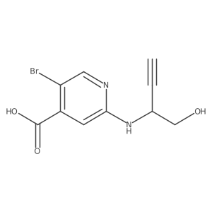 5-Bromo-2-[(1-hydroxybut-3-yn-2-yl)amino]pyridine-4-carboxylic acid结构式