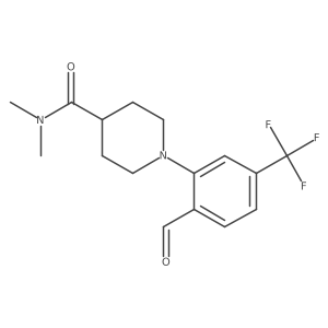 1-(2-Formyl-5-(trifluoromethyl)phenyl)-N,N-dimethylpiperidine-4-carboxamide Structure