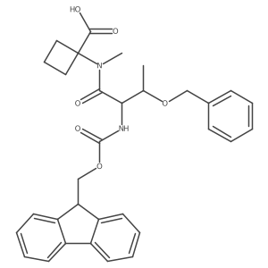 1-[3-(benzyloxy)-2-({[(9H-fluoren-9-yl)methoxy]carbonyl}amino)-N-methylbutanamido]cyclobutane-1-carboxylic acid Structure