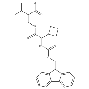 2-{[2-cyclobutyl-2-({[(9H-fluoren-9-yl)methoxy]carbonyl}amino)acetamido]methyl}-3-methylbutanoic acid Structure
