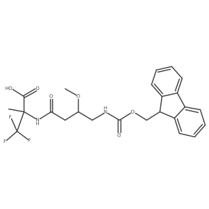 2-[4-({[(9H-fluoren-9-yl)methoxy]carbonyl}amino)-3-methoxybutanamido]-3,3,3-trifluoro-2-methylpropanoic acid Structure